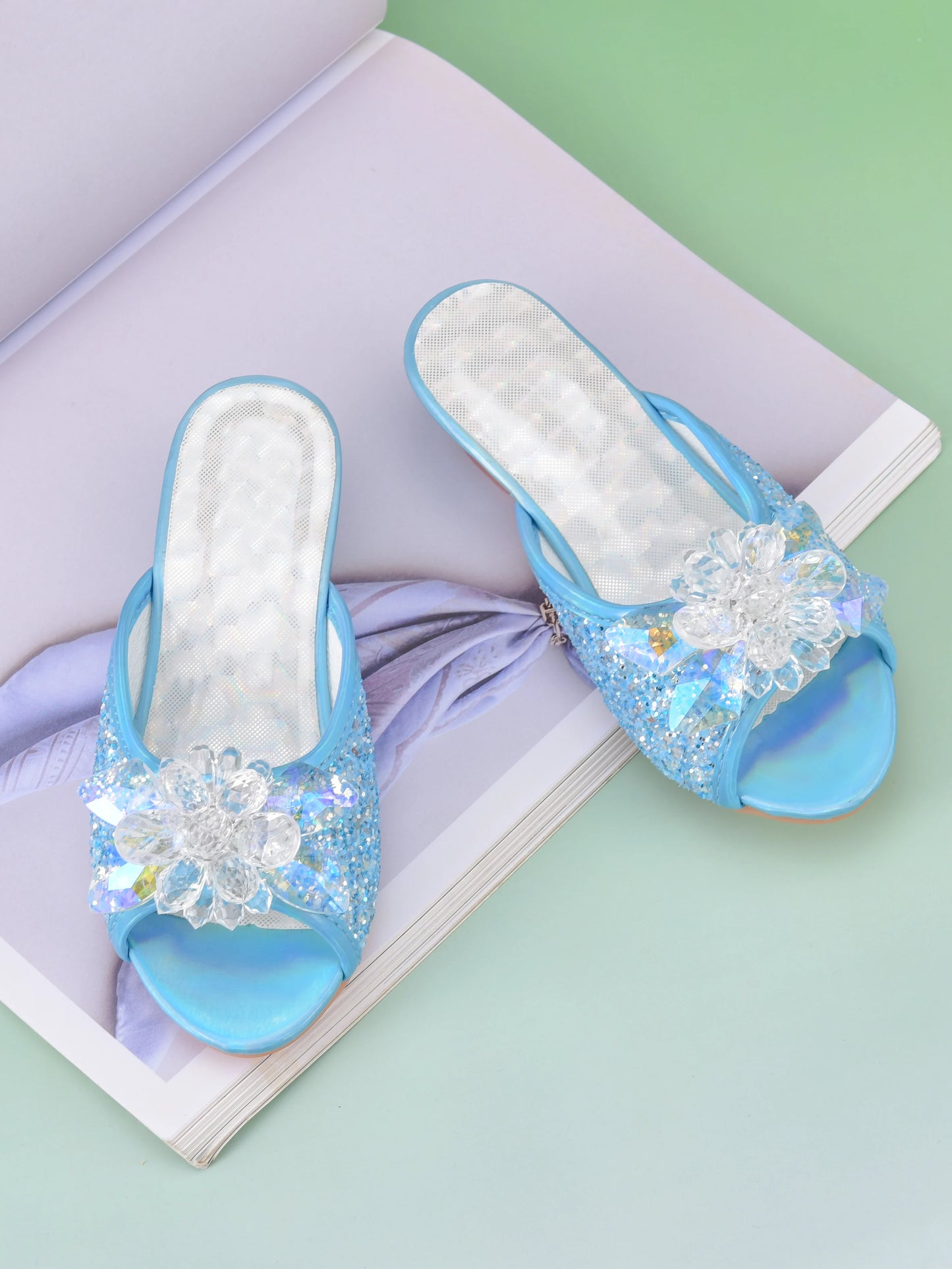 Brielle Girls Crystal Slippers High Heels - Perfect for All Seasons