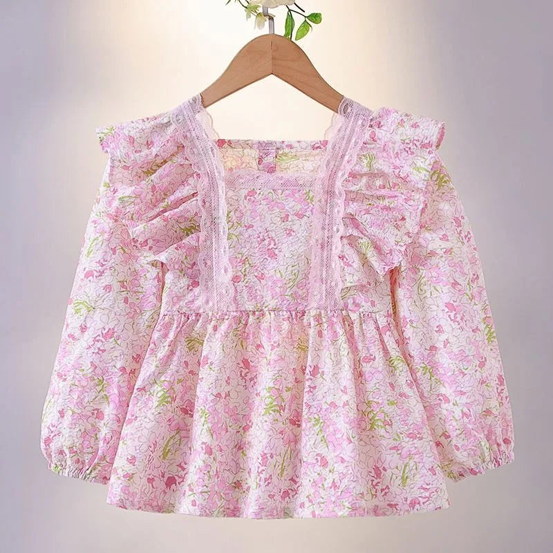 Marianely Floral Print Long Sleeve Shirt Top