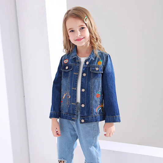 Yanet Girls Fashion Embroidery Cartoon Jacket