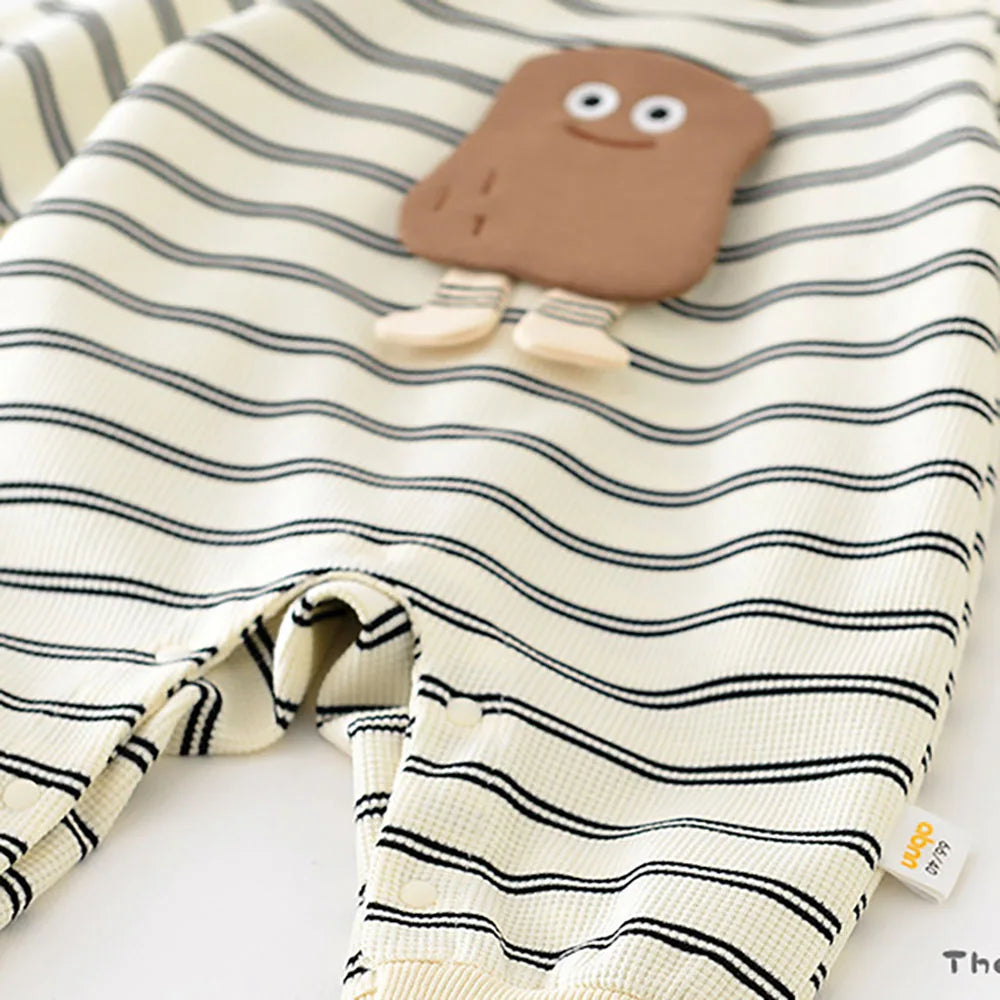 Spring Striped Cartoon Baby Onesie