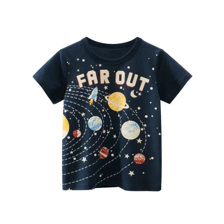 Daniel Cotton Space Summer Cartoon Tees - GuGuTon baby store - Baby Fashion - Toddlers Outfits - Babies Outfits - Toddler Clothes - Kids Clothing - Newborn Clothes - Newborn Wear - Kids Wear - Trending Clothes - Trending Outfits - Fall Fashion - Winter Fashion - Girls Clothes - Boys Clothes - Babies Wear - Kids Accessories - KidsWear - Summer Clothes - Summer Fashion - Summer Trend - Falls Sweaters - Tops - Bottom - Jeans - Blouse - Dresses - Newborn Dresses - Toys