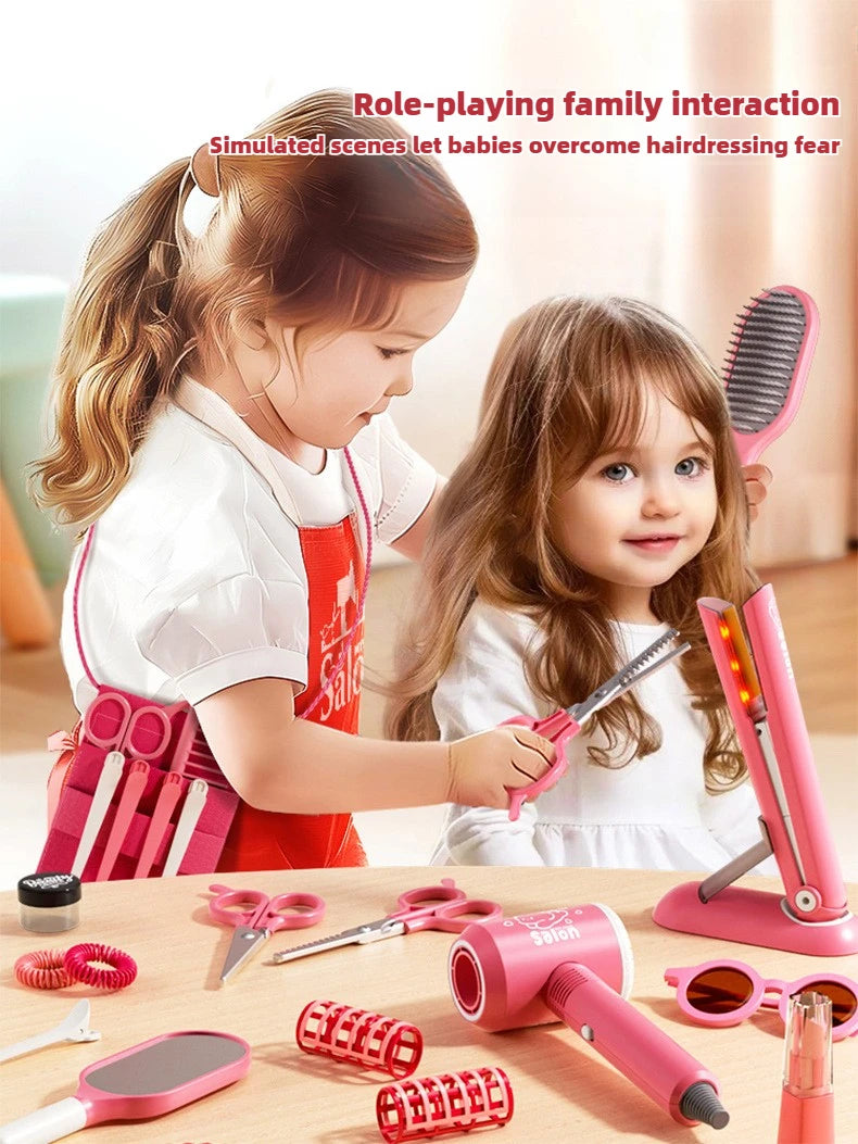 Girls' Beauty Toys Fashion Barber Role Playing Games Simulation Haircut Children Hair Dryer Child Pretend House Play Children