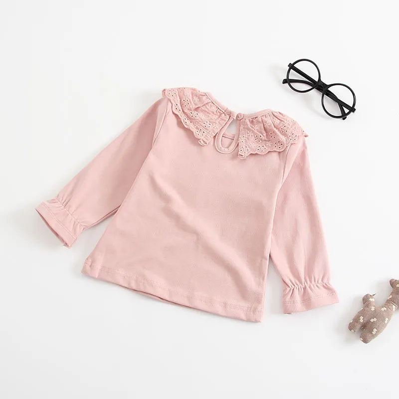 Pamela Long Sleeve Ruffle Doll Collar Top