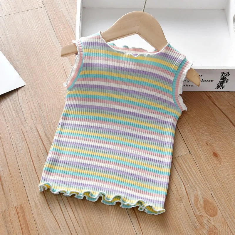 Rosaura Baby Rainbow Striped Casual Tops