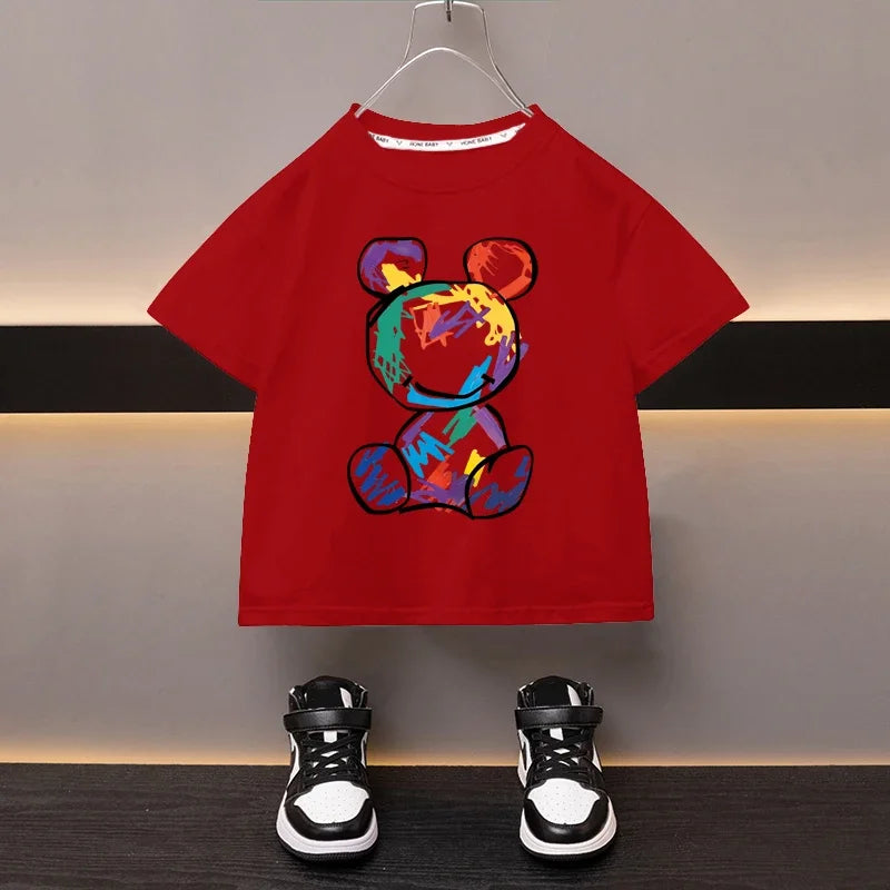 Enmanuel Bear Printed Short Sleeve Tees - GuGuTon baby store - Baby Fashion - Toddlers Outfits - Babies Outfits - Toddler Clothes - Kids Clothing - Newborn Clothes - Newborn Wear - Kids Wear - Trending Clothes - Trending Outfits - Fall Fashion - Winter Fashion - Girls Clothes - Boys Clothes - Babies Wear - Kids Accessories - KidsWear - Summer Clothes - Summer Fashion - Summer Trend - Falls Sweaters - Tops - Bottom - Jeans - Blouse - Dresses - Newborn Dresses - Toys
