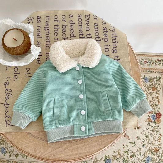 Rosa Winter Baby Girl Lamb Fleece Jacket Fashion Solid