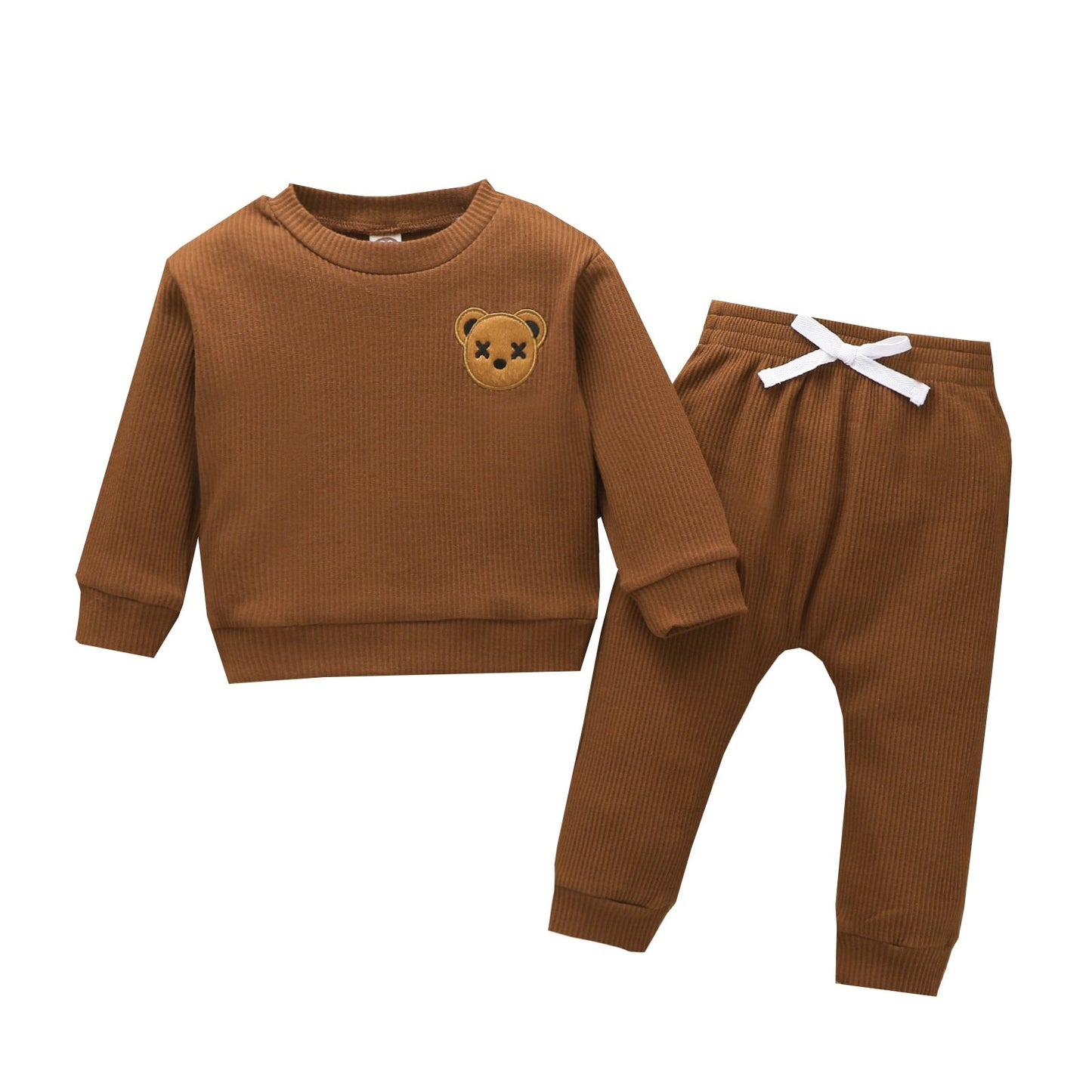 Teddy Bear Ribbed Tracksuit Waffle Set