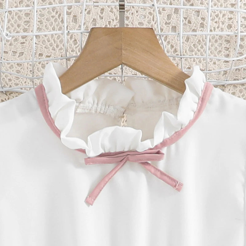 Emma Kids Dress for Girls with Pleated Skirt and Bow Tie