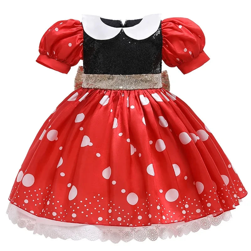 Girl Dress Cartoon Clothes Summer Costume Cosplay Princess Fancy Bow girl dress