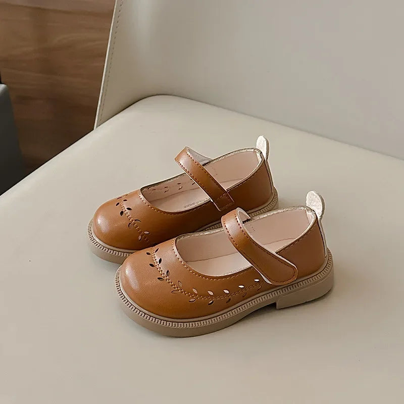 Girls' Leather Shoes Spring and Autumn New Breathable Girl Mary Jane Princess Shoes Black Performance Dance Shoes