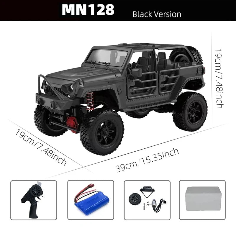 MN128 1/12 RC Car 4WD Jeep Model 2.4G Remote Control LED Light 4X4 Off Road