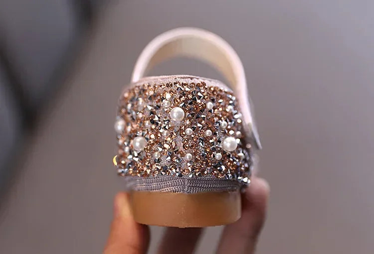 Sandals Toddler Girl Childrens Shoes Pearl Rhinestones Shining Kids Shoes