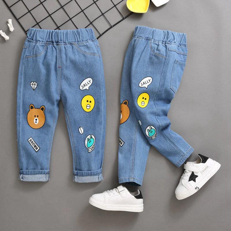 Roswil Children Clothes Cartoon Print Kids Cotton Casual Trousers