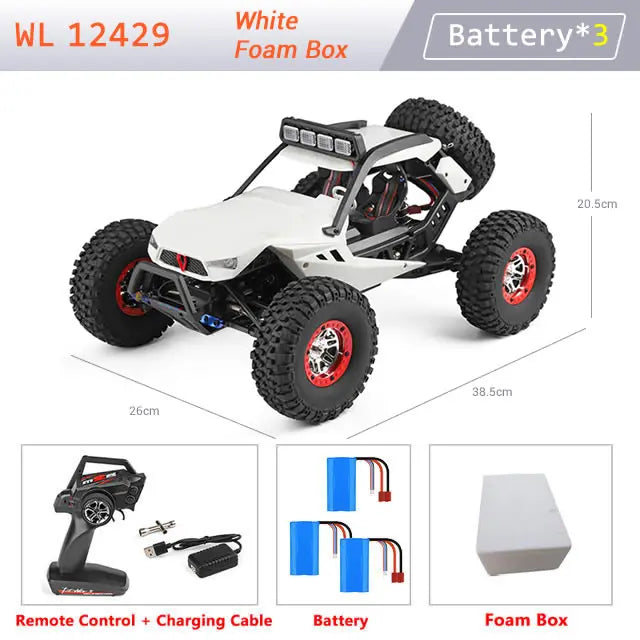 New WL 12429 WLtoys 1:12 4WD RC Racing Car High Speed Off-Road LED Remote Control Alloy Crawler Truck Light Buggy Toy Kids Gift