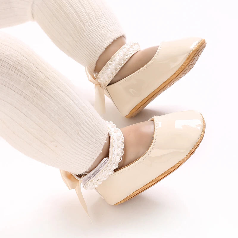 Baby girl princess shoes birthday shoes 0-18 months baby walking shoes soft soled bow shoes