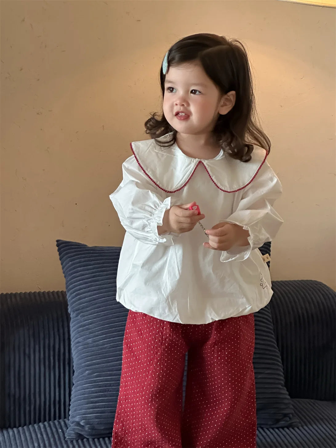 Aranza Long Sleeve Baby Girl Lapel Shirts