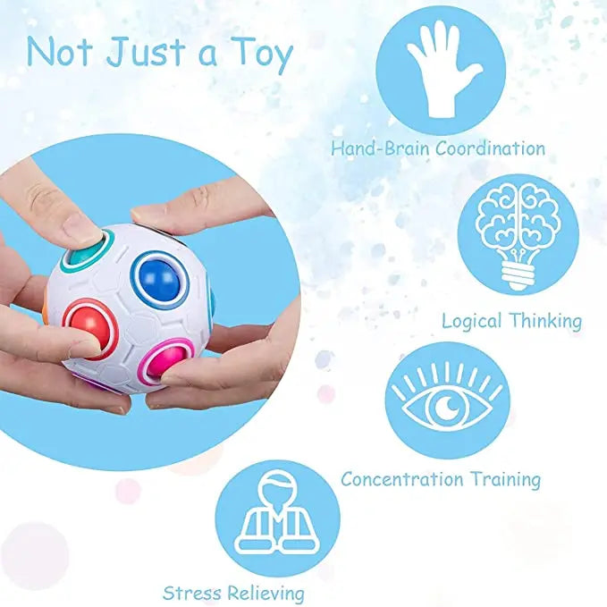 Magic Rainbow Puzzle Ball Speed Cube Ball Fun Stress Reliever Brain Teaser