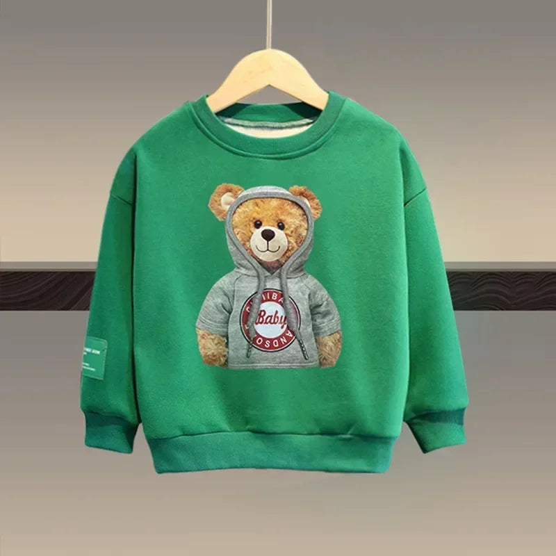 Boy Clothes Set Autumn - Cartoon Bear Top and Pant