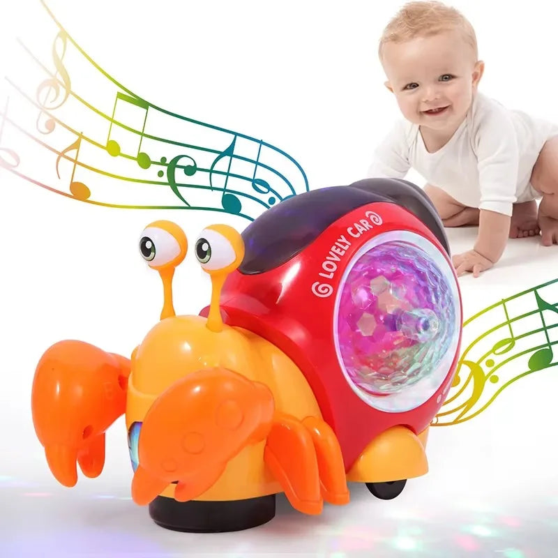 Luminous Snail Toy,Baby Electric Snail Toy, Musical Crawling Toys
