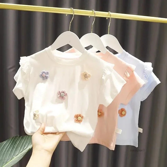 Blanca New Children's Baby Cute Lace sleeved Top Little