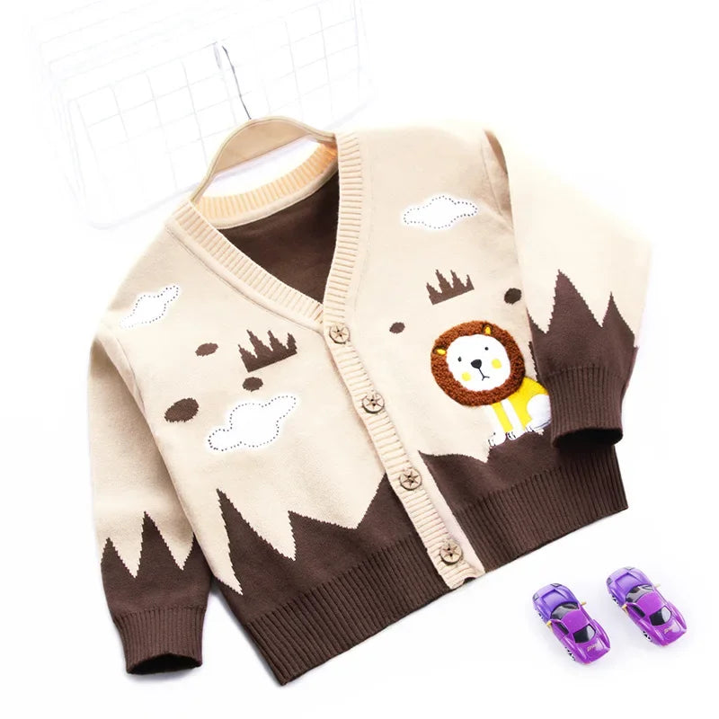 Mark Embroidery V neck Knit Cardigan Sweater - GuGuTon baby store - Baby Fashion - Toddlers Outfits - Babies Outfits - Toddler Clothes - Kids Clothing - Newborn Clothes - Newborn Wear - Kids Wear - Trending Clothes - Trending Outfits - Fall Fashion - Winter Fashion - Girls Clothes - Boys Clothes - Babies Wear - Kids Accessories - KidsWear - Summer Clothes - Summer Fashion - Summer Trend - Falls Sweaters - Tops - Bottom - Jeans - Blouse - Dresses - Newborn Dresses - Toys