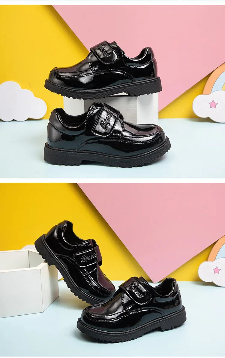 Boys Leather Shoes Spring Autumn Fashion Kids Soft Sole Shoes School Student Performance Flats