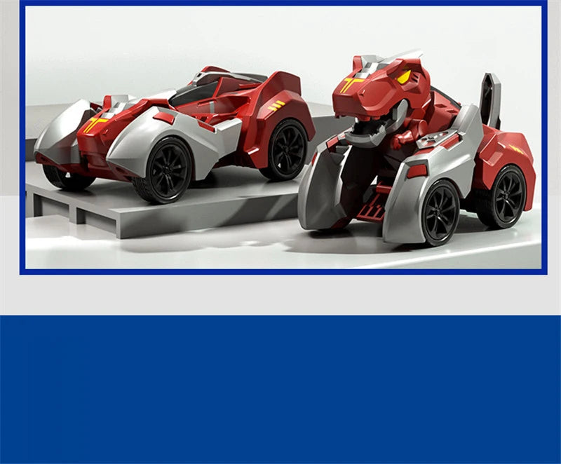 2 In 1 Transforming Dinosaur Car Automatic Transform Robot Diecasts