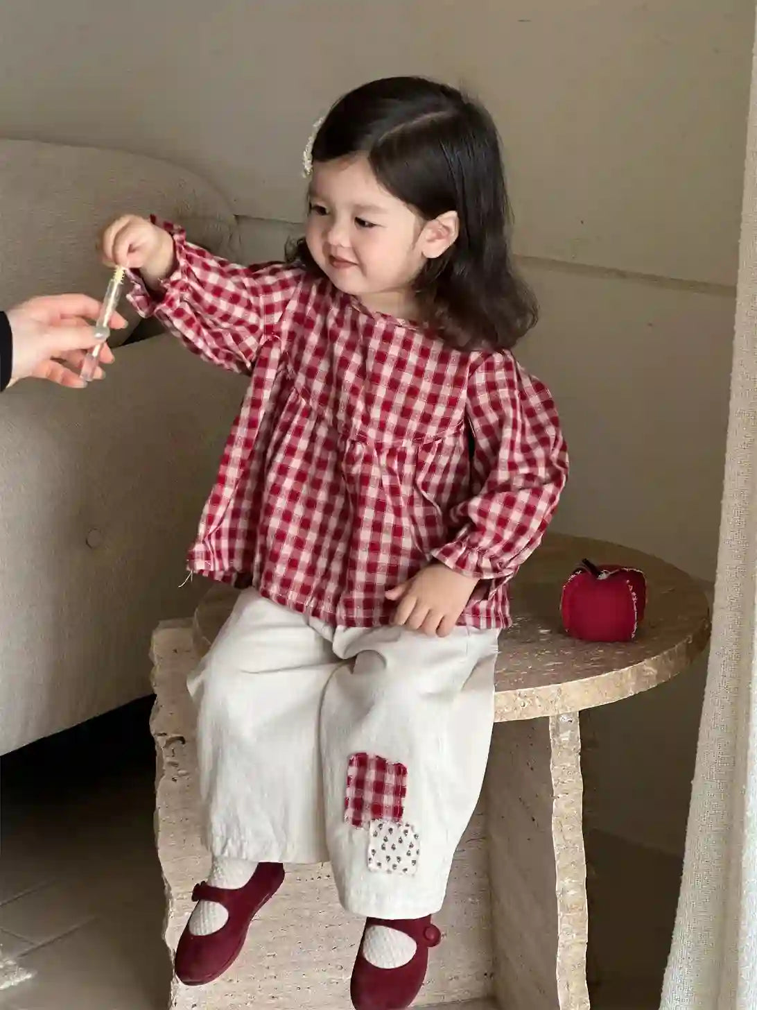 Valeria Cute Plaid Long Sleeve Shirts Tops