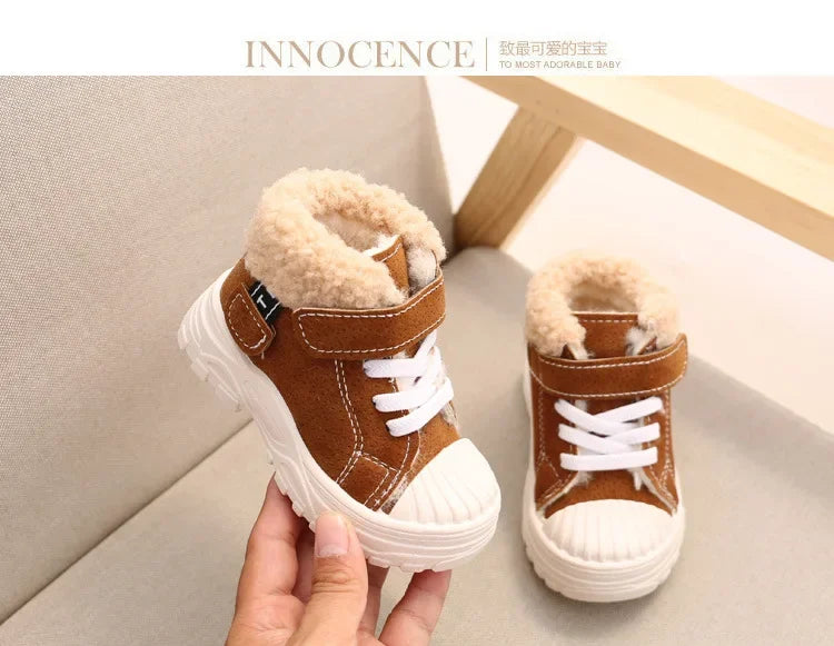 Lucas Warm Boots Winter New Boys Plus Thicken Velvet Cotton Shoes Waterproof