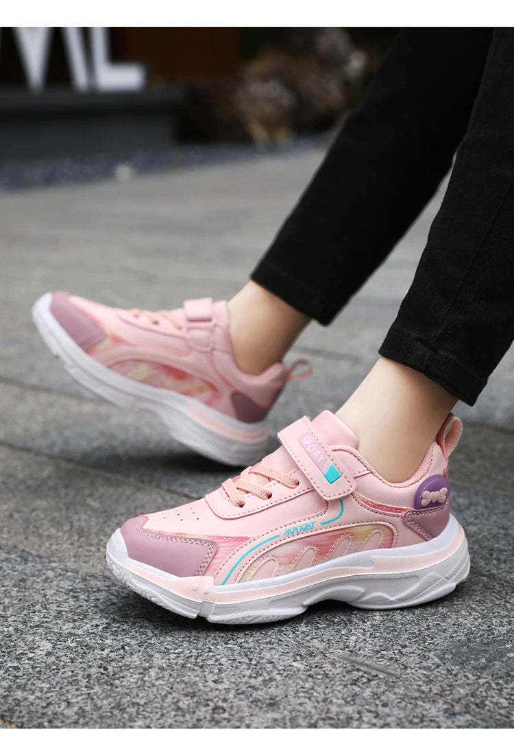 Fashion Children's Shoes Sneakers Girls Comfortable Sneakers Outdoor Non-Slip Running Shoes Tennis Shoes Light Casual Shoes