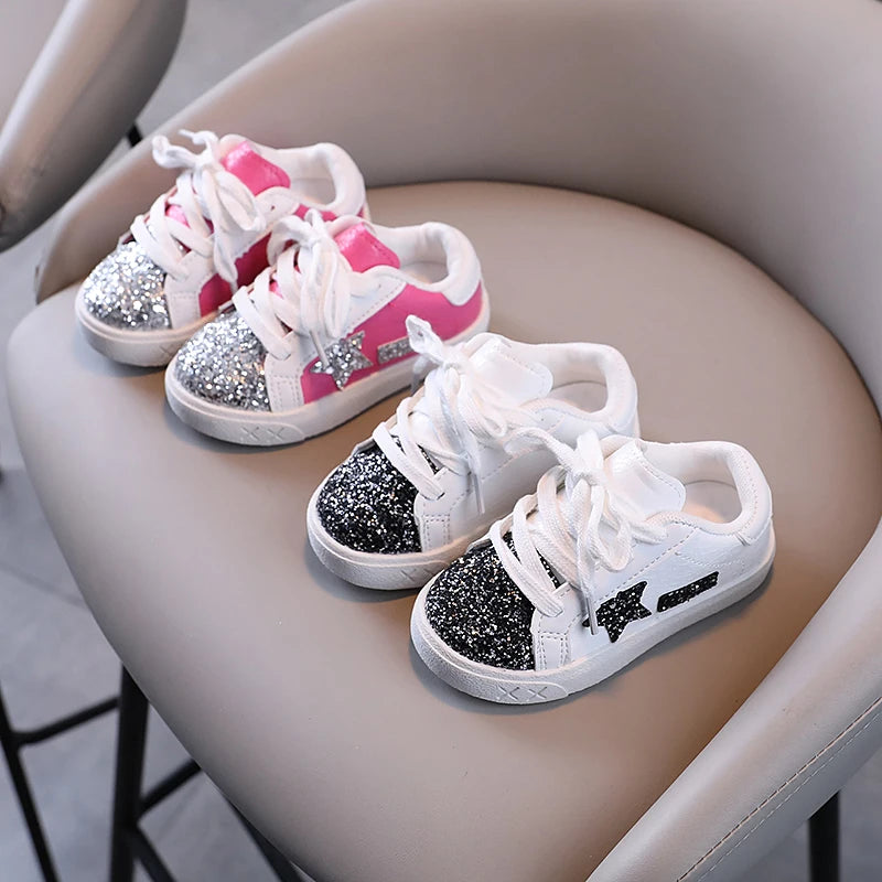 Girls' Shoes 2025 Spring New  Casual Versatile Little Girls  Star sneakers Spring and Autumn Children's Sports Shoes