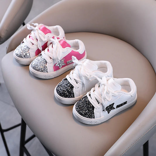 Girls' Shoes 2025 Spring New  Casual Versatile Little Girls  Star sneakers Spring and Autumn Children's Sports Shoes