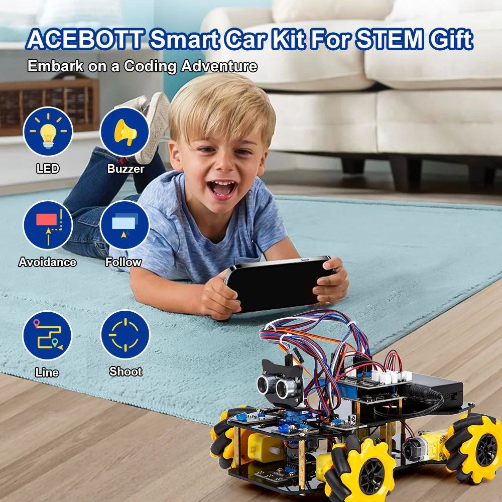 ACEBOTT Robot Car Starter Kit with ESP32 for Arduino Projects