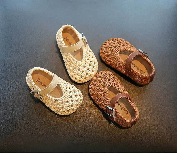 2026 New Summer Baby Shoes For Girls Cut-out Breathable Toddler Kids Sandals Soft Sole Non-slip Fashion Little Girls Sneakers