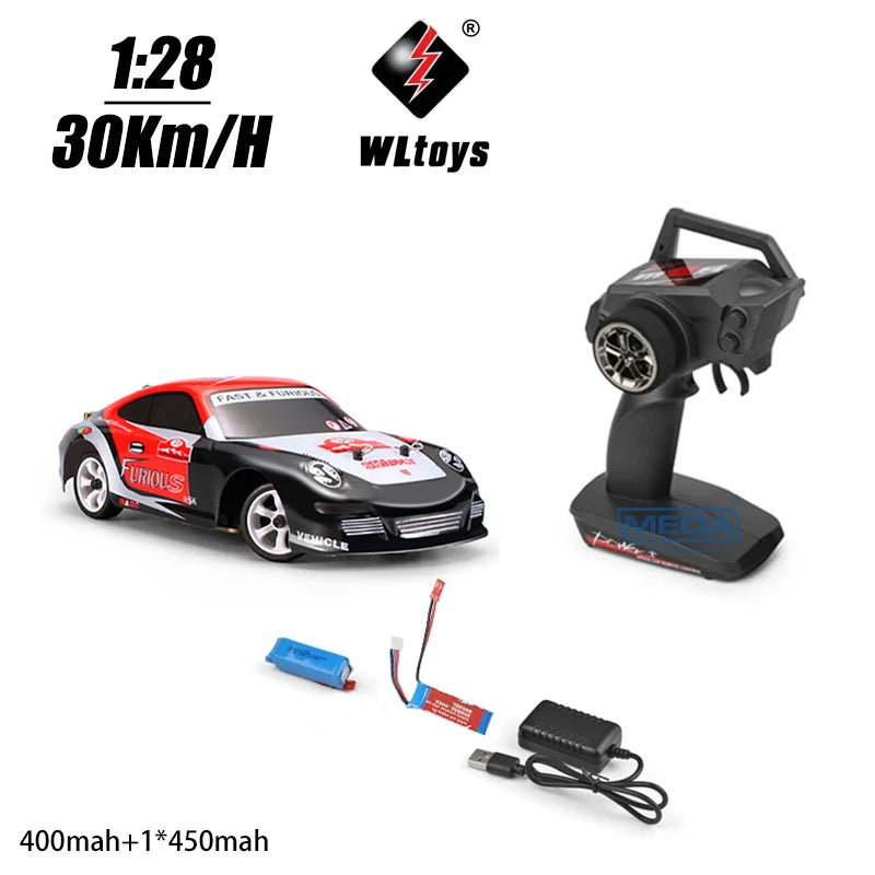 Wltoys 284010 30Km/H Mosquito RC Car 2.4GHz Off-Road RTR Rally Drift Car 4WD 1/28 V2/LCD/V8 Remote Control High Speed Racing