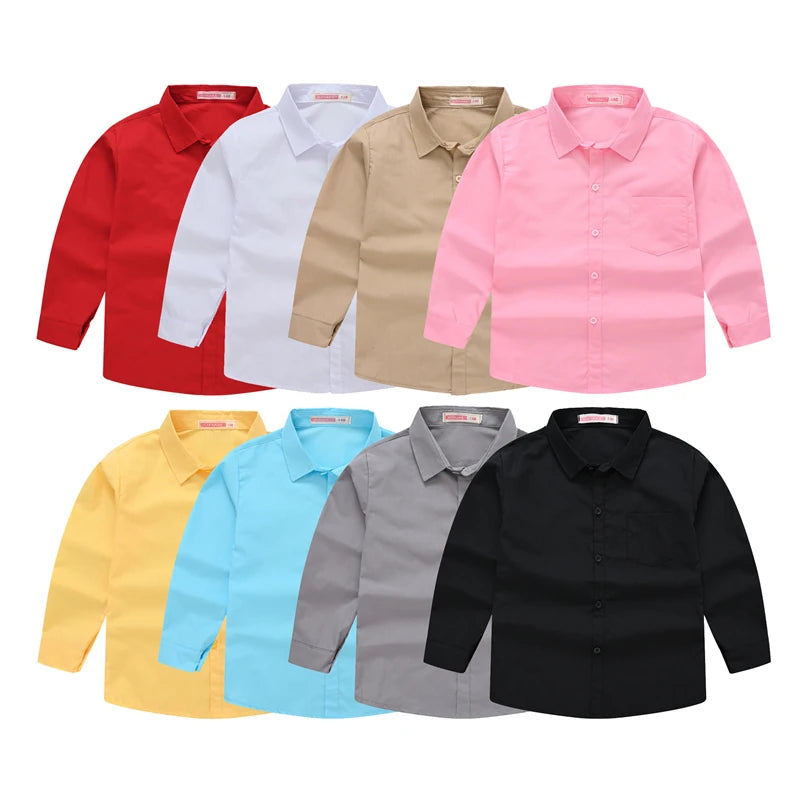 Renso Cotton Boy Long Sleeve Solid Shirt
