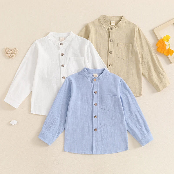 Luis Solid Color Long Sleeve Shirt
