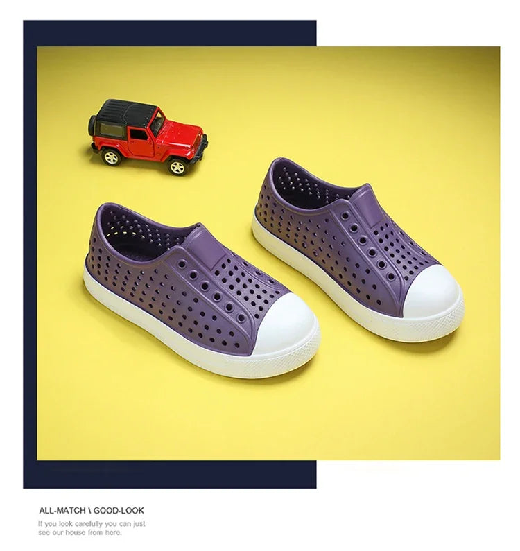 2024 New Kids Shoes Summer Breathable Quick-Drying Water Shoes with Drainage Holes Boys Girls Sandals 24-34