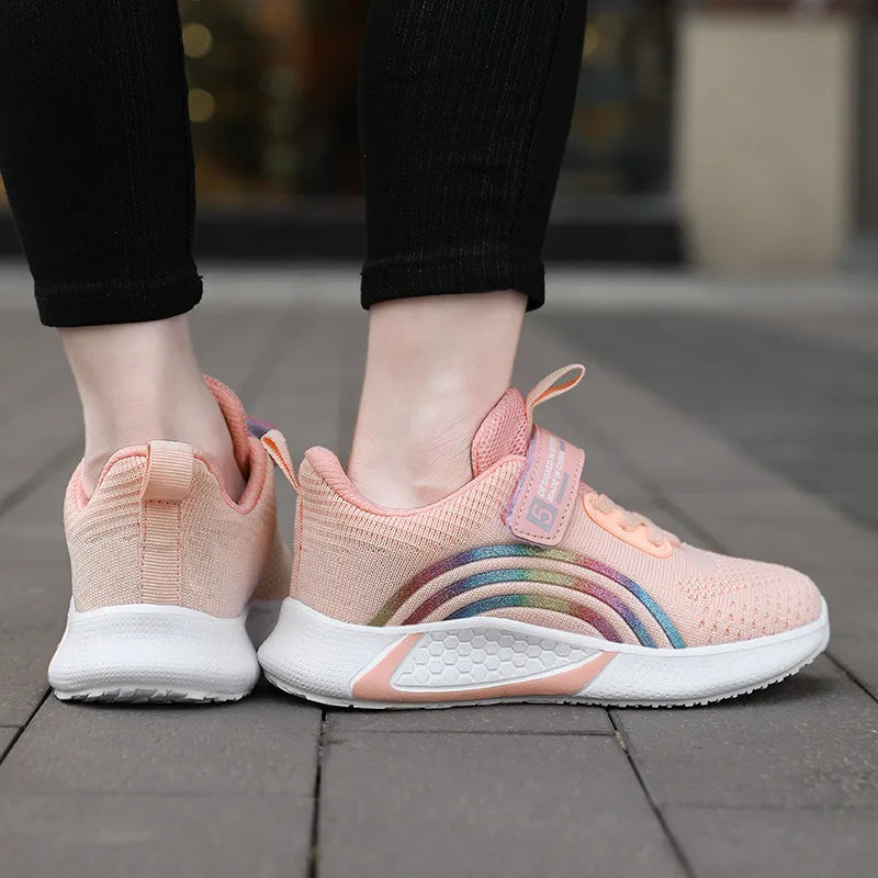New Design Red Trainers Shoes for Kids Girls Comfortable Platform Girl Sports Shoes Large Size 38 Children's Running Sneakers