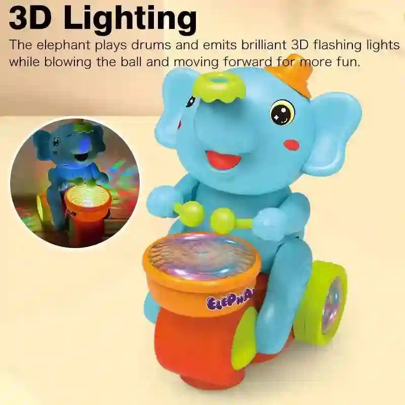 Baby Crawling Toy - Electronic Walking Elephant Drummer