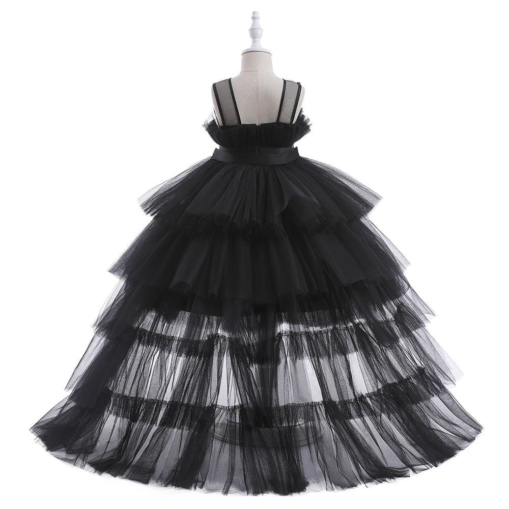 Summer Baptism Bridesmaids Party Baby Girls Dresses Tulle Trailing Wedding Birthday Princess Dress