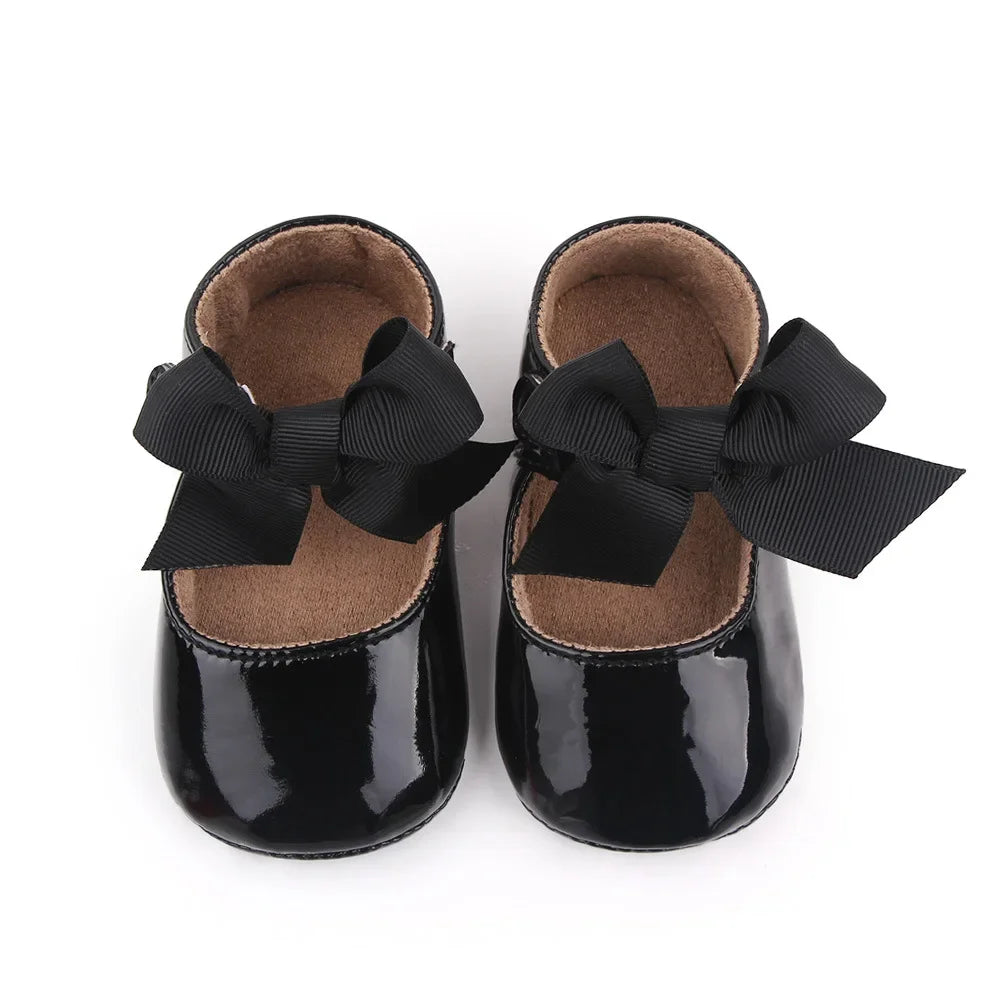 PU Princess Baby Girl Shoes for Newborn for Birth Big Bow Wedding first Walker PU Leather Toddler Girl Shoes 1 Year