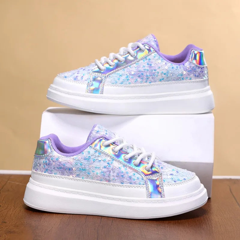 Children Casual Shoes 2026 New Design Glitter Trendy Sneakers
