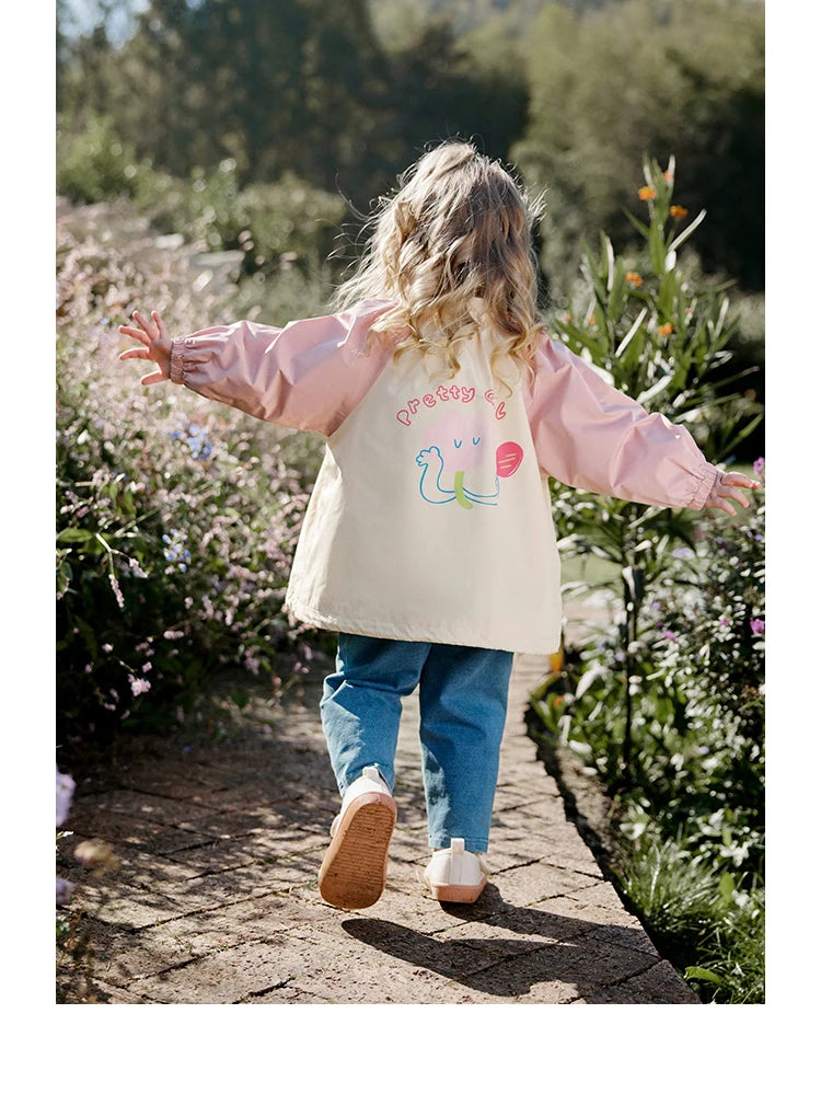 Amanda Baby Girl Outerwear Spring Contrast Cute Flower Casual