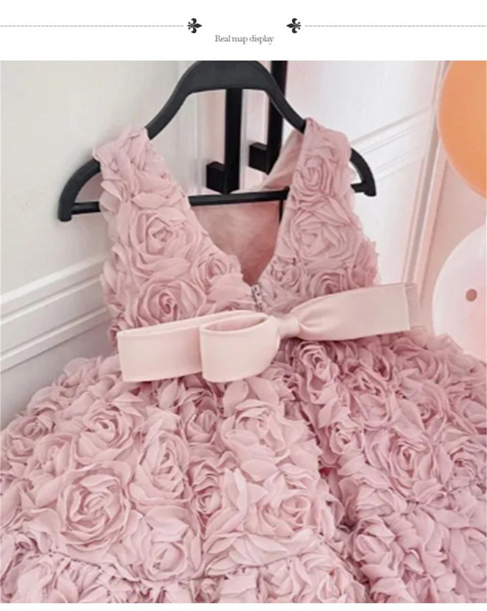 Baby Dress 2023 New Summer Girls' Dress for Children' Floral Baby Princess Tutu Dress
