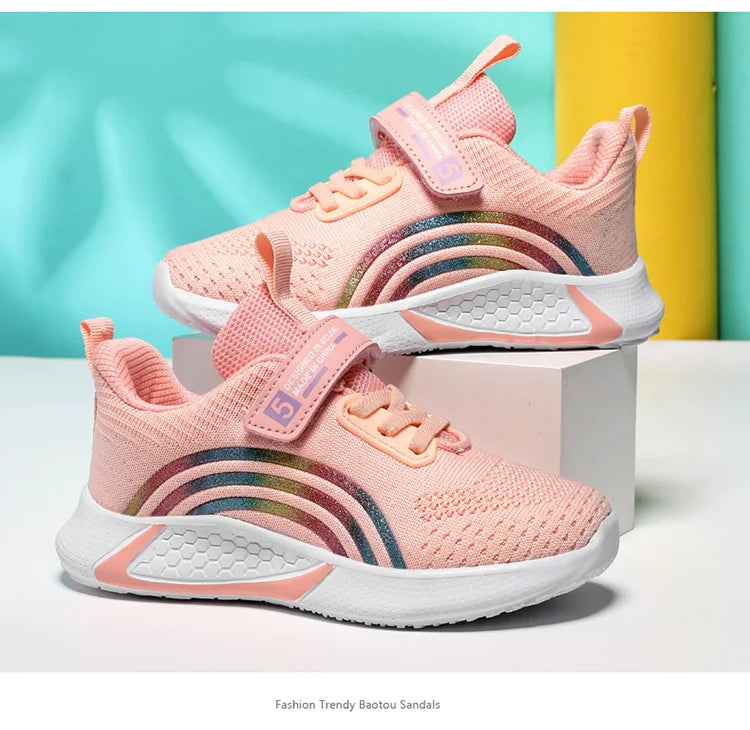 New Design Red Trainers Shoes for Kids Girls Comfortable Platform Girl Sports Shoes Large Size 38 Children's Running Sneakers