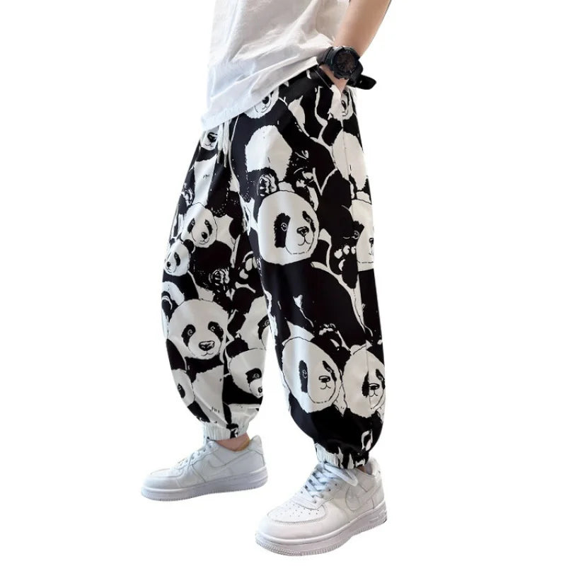 Liam harem pants loose thin breathable panda printed pants