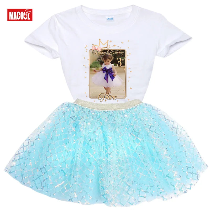 Kim Girls Birthday Princess Tutu Outfit Set