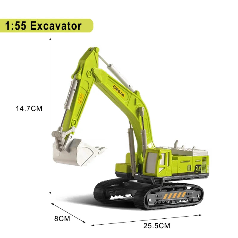 Engineering Vehicle Toys for Boys Alloy+Plastic Tractor Excavator Bulldozer Crane Truck Model Diecast Children Collection Gifts