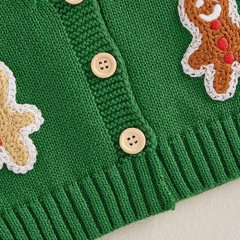 Stiven Gingerbread Man Print Winter Sweater